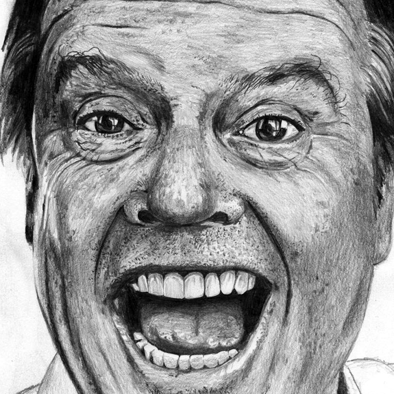 A drawing of Jack Nicholson - from the traditional art portfolio.